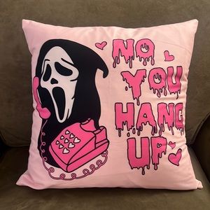 Halloween No You Hang Up Scream Ghostface pink pillow case brand new